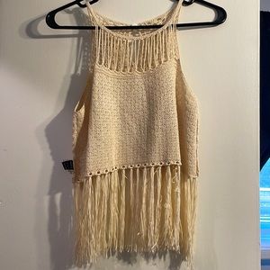 Small fringe crop top